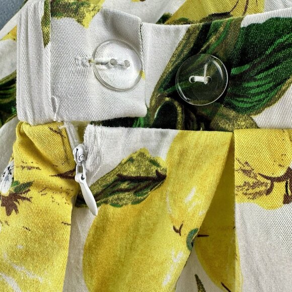 Taydey Womenβs Skirt XL White/Yellow Lemon  A-Line Pleated Vintage Cotton NWOT - Picture 10 of 16